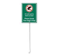 Geroclonup It's Not Cool To Leave Us Stool, Please Scoop Your Dog's Poop Yard Sign with Stake, No Dog Poop Lawn Signs, No Dog Poop Signs for Yard 17.5x22cm Sturdy Aluminum Sign for Garden Lawn Outdoor