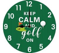 Geroclonup Keep Clam And Golf On Clock, Funny Golf Gifts for Golfers Men Dad Brother, Birthday Gift For Boyfriend Husband, Retro Man Cave Wall Decor, Silent Non Ticking Battery Operated 25x25CM