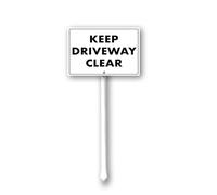 Geroclonup Keep Driveway Clear Yard Sign with Stakes 12in×8in, Sturdy Aluminum Yard Signs Rust Free, Notice and Reminder to the Public Perfect for Habitat Enhancement Areas and Parks