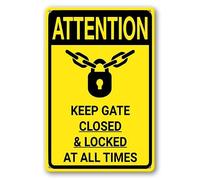 Geroclonup Keep Gate Closed and Locked At All Times Sign Pool Safety Sign 30x40cm Aluminum Sign Rust Free Aluminum Wall Decor for Indoor Outdoor