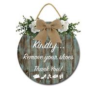 Geroclonup Kindly Please Remove Your Shoes Front Door Sign Welcome Door Sign Shoes Off Sign for Home Living Room Please Take Off Your Shoes Porch Decor No Shoes Wood Sign 30cm