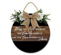 Geroclonup Kitchen Sign Bless the Food Before Us Wall Decor Farmhouse Kitchen Wall Decor Rustic Kitchen Sign Wood Kitchen Sign for Home Kitchen Dining Living Room Bar Cafe Decor 28cm