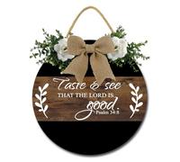 Geroclonup Kitchen Sign Taste and See That the Lord is Good Wall Decor Farmhouse Kitchen Wall Decor Rustic Kitchen Sign Wood Kitchen Sign for Home Kitchen Dining Living Room Bar Cafe Decor 28cm