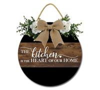 Geroclonup Kitchen Sign The Kitchen is the Heart of the Home Wall Decor Farmhouse Kitchen Wall Decor Rustic Kitchen Sign Wood Kitchen Sign for Home Kitchen Dining Living Room Bar Cafe Decor 30cm