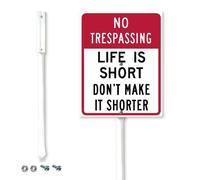 Geroclonup Life is Short Don't Make it Shorter Yard Sign with Stake 11.5x15cm Sturdy Tall Aluminum Yard Signs Weatherproof Outdoor Metal Signs Funny No Trespassing Sign for Home Lawn Garden