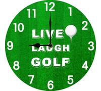 Geroclonup Live Laugh Golf Wall Clock, Funny Golf Gifts for Golfers Men Dad, Birthday Gift for Boyfriend Husband, Farmhouse Wall Decor for Man Cave, Silent Non Ticking Battery Operated 25x25CM