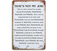 Geroclonup Lnspirational Quote Sign - Humorous Office Decor 'That's Not My Job' Story Sign - Quirky Wall Art for Home, Office Vintage Metal Sign 30-40cm
