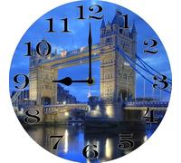 Geroclonup London Bridge Wall Clocks Battery Operated Silent Non-Ticking,Round Clock Decorative for Home Kitchen Living Room Office Bathroom Bedroom(10 Inch)