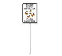 Geroclonup Meadow Habitat Restoration Please Do Not Mow Yard Sign with Stake 17.5x22cm Sturdy Aluminum Sign for Yard Garden Lawn Outdoor