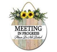 Geroclonup Meeting in Progress Do Not Disturb Do not Knock Meeting in Progress Sign Office Door Sign Business Sign for Door 28cm