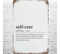 Geroclonup Metal Sign-30x40cm Vintage Self Care Definition, Retro Wall Decor Mental Behavioral Health Therapist Quote, Pleasant Place, Not Selfish Tin Signs Poster for Home Living Room Bedroom