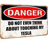 Geroclonup Metal Sign - Do Not Touch My Tesla Sign- Vintage Look- 30x40cm