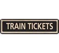 Geroclonup Metal Sign Train Tickets Vintage Signs Retro Tin Sign for Kitchen Home Garden Wall Bar Cafe Decor -10x40cm