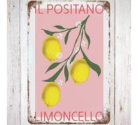Geroclonup Metal Tin Sign Vintage Lemon IL Positano Limoncello, Wall Decor Italian Lemons Poster Art for Home Living Room Bedroom Garden Garage Office Cafe Bar Pub-20x30cm
