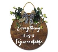Geroclonup Motivational Office Signs, Positive Quotes Wall Decor, Everything Is Figureoutable Wall Decor Positive Signs Office Decor, Wall Hanging Sign for Entryway, Living Room, Bedroom Office 30cm