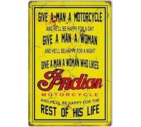 Geroclonup Motorcycle Give A Man A Motorcycle Vintage Metal Sign Funny Tin Sign Bar Pub Diner Cafe Wall Decor Home Decor Art Poster Retro Vintage Size: 20x30cm