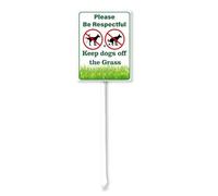 Geroclonup No Dog Poop Lawn Signs - Aluminium Rectangular Sign, 11.5x15cm, Green, Outdoor Dog Waste Reminder