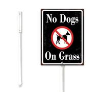 Geroclonup No Dog Poop Sign for Yard with Stake No Dogs On Grass Yard Sign with Stake 11.5x15cm Sturdy Aluminum Yard Sign Caution Signs Please Be Respectful Sign for Street Lawn Neighborhoods