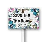 Geroclonup No Mow May Save The Bees Sign with Metal Stake 8 x 12 Inches No Mow May Yard Sign No Mow Signs Aluminum Garden Signs Outdoor for Lawn Yard Garden Decor, Easy to Install
