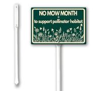 Geroclonup No Mow Month Yard Sign with Stake 20x30cm Sturdy Aluminum Fade Resistant Lawn Decoration Pollinator Habitat Sign for Garden Front Door Outdoor Use
