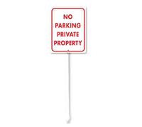Geroclonup No Parking Private Property Yard Sign with Stake 8x12inch Yard Decoration Rustproof Outdoor Aluminum Sign for Yard Garden Lawn Street Outdoor