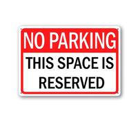 Geroclonup No Parking This Space Is Reserved Sign 30x40cm Rust Free Metal Aluminum Signs for Indoor Outdoor Street Pre-Drilled Holes Weather Resistant