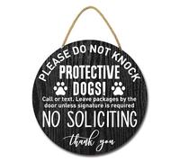 Geroclonup No Soliciting Door Sign Dog Warning Sign Please Do Not Knock Protective Dogs Sign Beware of Dog Sign for Home Front Door Decor Dog Warning Sign for Gate Fence Yard Home Decoration 30cm