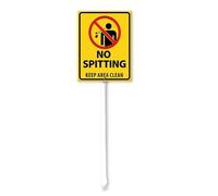 Geroclonup No Spitting Sign No Spitting Keep Area Clean Yard Sign with Stake 20x30cm Aluminum Outdoor Decoration Sign Rustproof Sturdy Aluminum Sign for Outdoor Use Easy Install Set of 1
