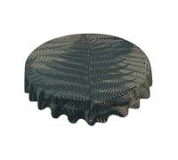 Geroclonup Nordic retro dark brown Floral Tablecloth Round 60 Inch Spring flowers Decorative Table Cloth with Wrinkle Resistant for Home Kitchen Dining Table Outdoor Party Picnic