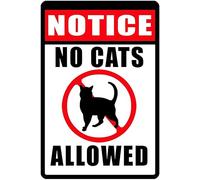 Geroclonup Notice No Cats Allowed Rustic Retro Shabby Chic Metal Tin Sign Garage Vintage Garden House Wall Decor - 20x30cm