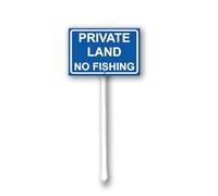 Geroclonup Notice Sign Yard Sign Private Land No Fishing Sign with Stake -20x30cm Lawn Sign Sturdy Aluminum Sign for Outdoor Use Waterproof Sign Outdoor Decor for Lawn Yard Garden
