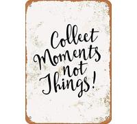 Geroclonup Novelty Tin Signs Vintage Look - Collect Moments Not Things Metal Signs for Bar Laundry Room Basement Farm Pub Decor Funny Sign (20x30cm)