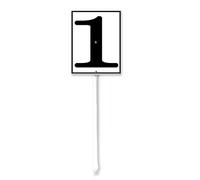 Geroclonup Number 1 Sign 17.5x22cm Metal Letters with Stakes Suitable for Outdoor Signs Parking Lots and Outdoor Tennis Courts and Public Places Aluminum Number Signs Weatherproof and Easy to Install