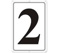 Geroclonup Number Signs 20x30cm Numbered Signs for Parking Lot and Outdoor Use, Metal Number Sign Long Lasting, Fade-Resistant, Easy Mounting, High Visibility - 2 sign