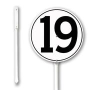 Geroclonup Number Signs Number 19 Sign with Stake 23cm Rustproof Aluminium Yard Decorations Round Metal Fade Resistant Lawn Signs Numbered Sign for Outdoor Decor