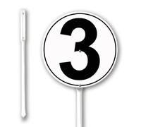 Geroclonup Number Signs Number 3 Sign with Stake 23cm Rustproof Aluminium Yard Decorations Round Metal Fade Resistant Lawn Signs Numbered Sign for Outdoor Decor