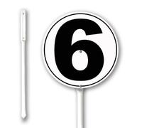 Geroclonup Number Signs Number 6 Sign with Stake 23cm Rustproof Aluminium Yard Decorations Round Metal Fade Resistant Lawn Signs Numbered Sign for Outdoor Decor