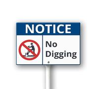 Geroclonup Outside Yard Signs Notice No Digging Waterproof Aluminum Notice Yard Sign with Metal takes Decorations for Public Places Lawn Garden Yard Home 12x8in