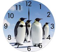 Geroclonup Penguin Wall Clocks Battery Operated Silent Non-Ticking,Round Clock Decorative for Home Kitchen Living Room Office Bathroom Bedroom(10 Inch)