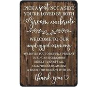 Geroclonup Pick A Seat Not A Side Wedding Sign, Wedding Ceremony Sign,Vintage Metal Tin Sign Wedding Sayings Wedding Decorations 30x40cm