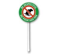 Geroclonup Please Be Respectful Dog Yard Sign with Stake No Pooping and Peeing Sign Outdoor Aluminum Yard Sign Rustproof Aluminum Metal Sign Fade Resistant Lawn Decoration for Outdoor 23cm