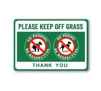 Geroclonup Please Be Respectful Keep Off The Grass Sign No Pooping Dog Signs 20x30cm Waterproof Aluminum Signs for Indoor Outdoor Use