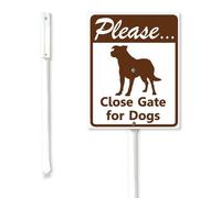 Geroclonup Please Close Gate For Dogs Yard Sign with Metal Stake 20x30cm Sturdy Rust Free Fade Resistant Aluminum Garden Decorations for Home Lawn Outdoor Use