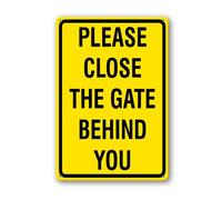 Geroclonup Please Close The Gate Behind You Sign 14x20cm Waterproof Sturdy Rust Aluminum Sign Yard Signs Decor for Outdoor Use