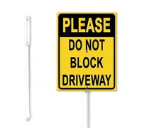 Geroclonup Please Do Not Block Driveway Yard Sign with Stake 20x30m Sturdy Aluminum Sign Rust Free Metal Stakes Standing Lawn Sign Yard Plaque Sign for Yard Road Outdoor