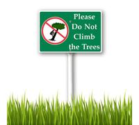 Geroclonup Please Do Not Climb The Trees Yard Sign with Stakes 20x30cm Rustproof Aluminum Outdoor Decorations Sturdy Metal Lawn Signs for Home Garden Pathway Farm