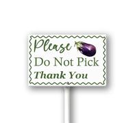 Geroclonup Please Do Not Pick Eggplant Yard Sign with Stake Garden Signs Fruit Metal Decor 12x8inch Rustproof Aluminum Sign for Yard Garden Lawn Street Outdoor