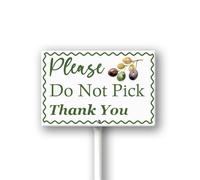 Geroclonup Please Do Not Pick Olives Yard Sign with Stake Garden Signs Fruit Metal Decor 12x8inch Rustproof Aluminum Sign for Yard Garden Lawn Street Outdoor