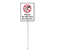 Geroclonup Please Do Not Pick The Flowers Yard Sign with Stake Kit 11.5×15cm Rustproof Aluminum Sign Plants Yard Decor Protect Plants Yard Sign for Garden Lawn Outdoor