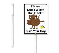 Geroclonup Please Do Not Water Our Plants Yard Sign with Stakes 11.5x15cm Sturdy Aluminum Rust Free Yard Decorations No Pee Dog Sign Garden Supplies for Outdoor Lawn Easy to Install